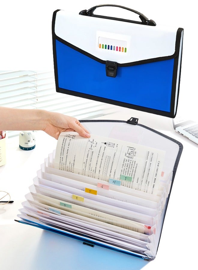 Generic A4 Portable File Folders With Handle Waterproof Briefcase Document Test Paper File Storage Bag Office Storage Folder Office Stationery For Sorting Storage Classification 33X24cm  - Image 1