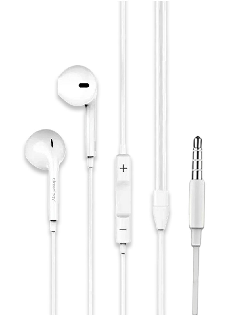 glassology - In-ear Headphone 3.5mm Wired Earphone with Microphone Headset Stereo Sound Earphones Compatible with MacBook Pro 2021,iPhone,iPod,iPad,Mac Studio,PS4/ PS5,MP3/4,Android Phone - Image 1