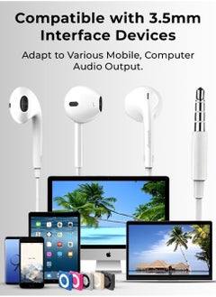 glassology In-ear Headphone 3.5mm Wired Earphone with Microphone Headset Stereo Sound Earphones Compatible with MacBook Pro 2021,iPhone,iPod,iPad,Mac Studio,PS4/ PS5,MP3/4,Android Phone  - Image 2