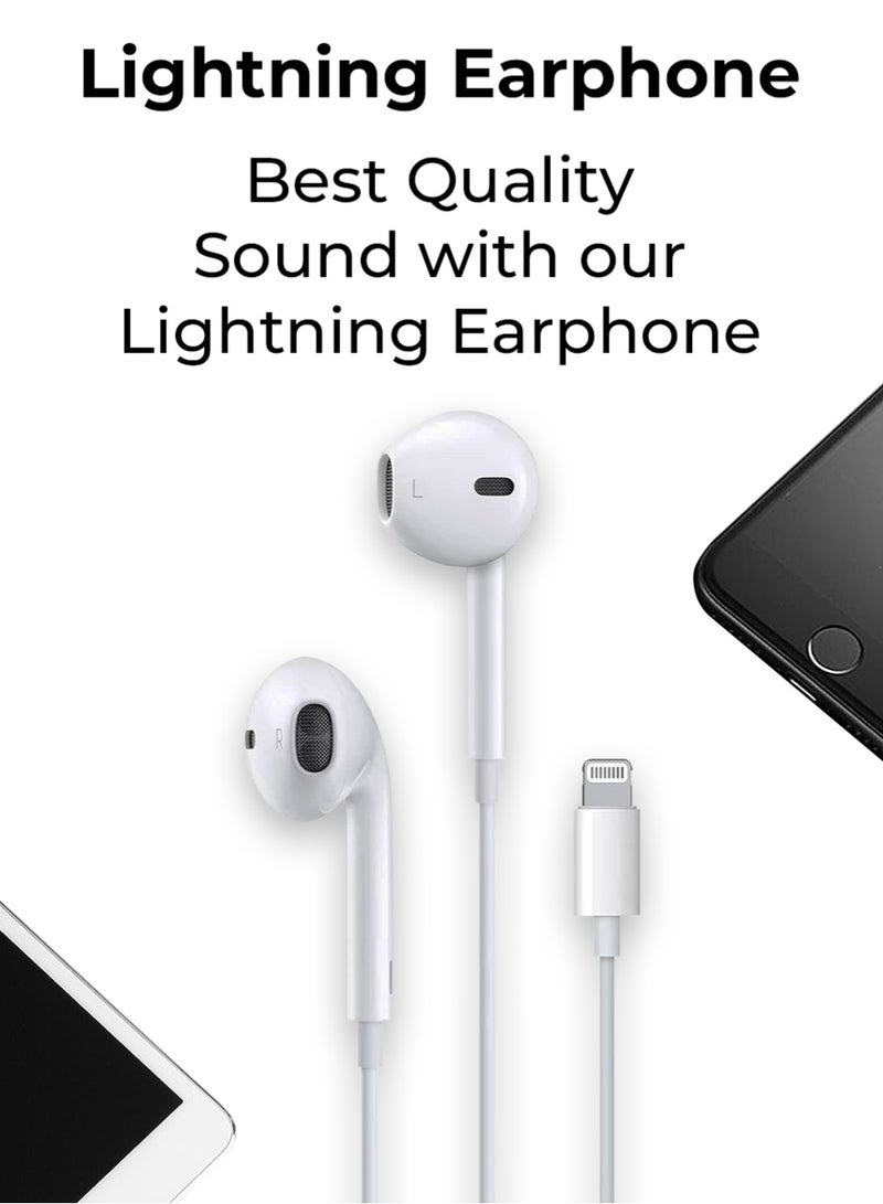 glassology Wired In Ear Earphone White With Stereo Sound Driver Lightning connection  - Image 3