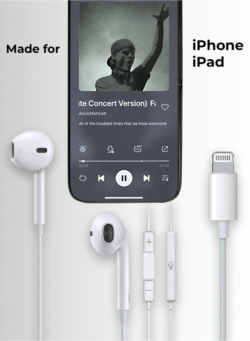 glassology Wired In Ear Earphone White With Stereo Sound Driver Lightning connection  - Image 5