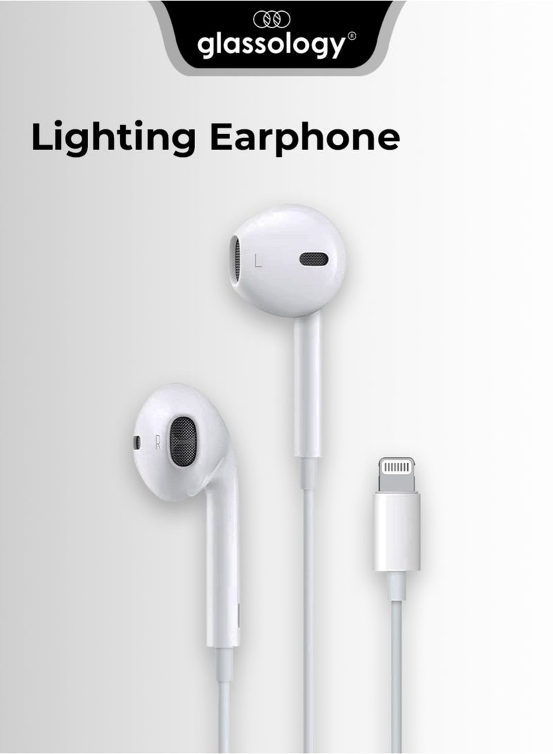 glassology Wired In Ear Earphone White With Stereo Sound Driver Lightning connection  - Image 1