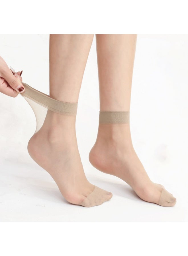 Women Girls 12 Pairs Sheer Ankle Socks Thin Nylon Transparent Ankle High Hosiery Socks  (Multi Color) - Image 4