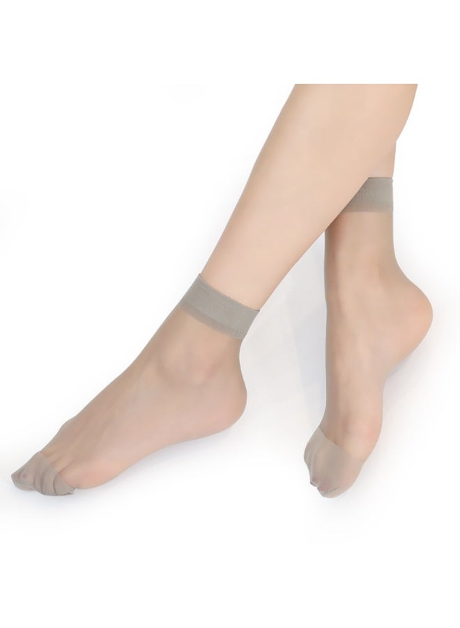 Women Girls 12 Pairs Sheer Ankle Socks Thin Nylon Transparent Ankle High Hosiery Socks  (Multi Color) - Image 5