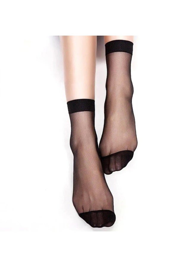 Women Girls 12 Pairs Sheer Ankle Socks Thin Nylon Transparent Ankle High Hosiery Socks  (Multi Color) - Image 2