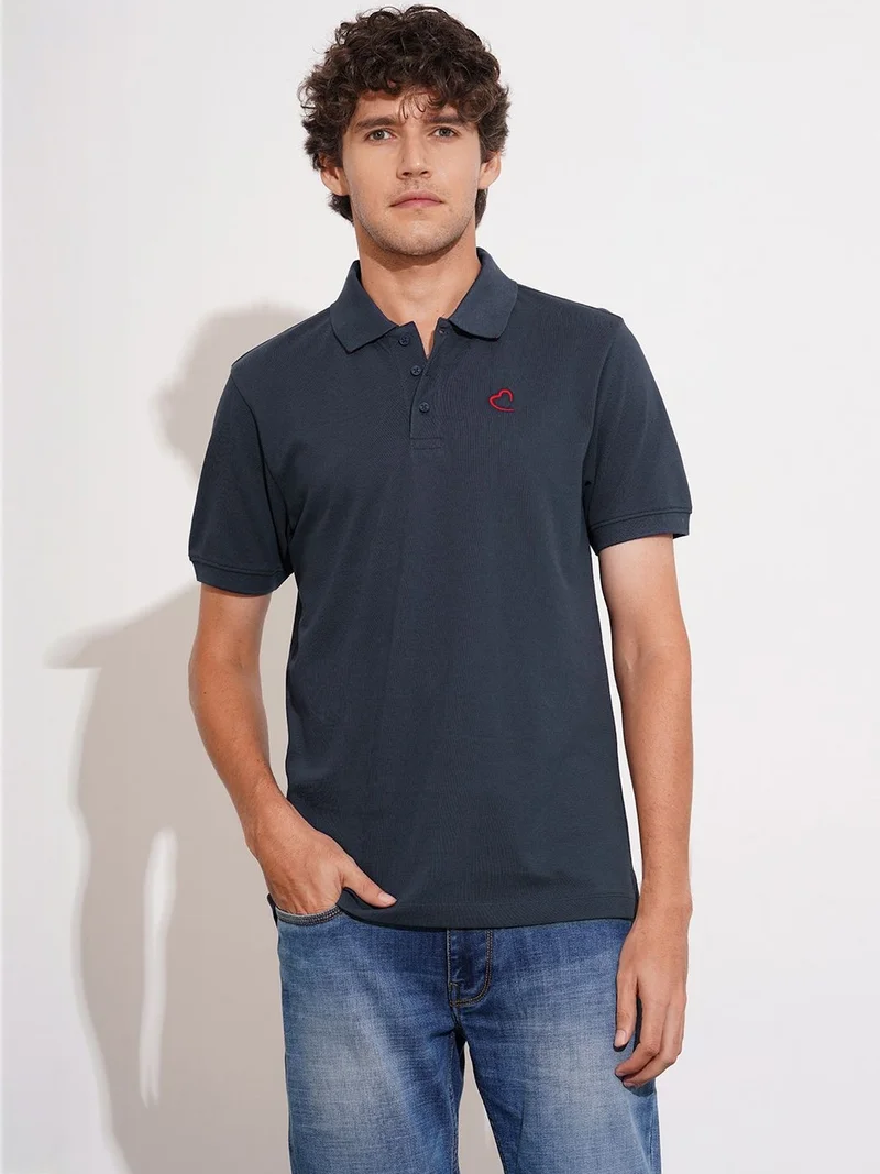 Being Human Brand Logo Printed Polo Collar Regular Fit T-shirt