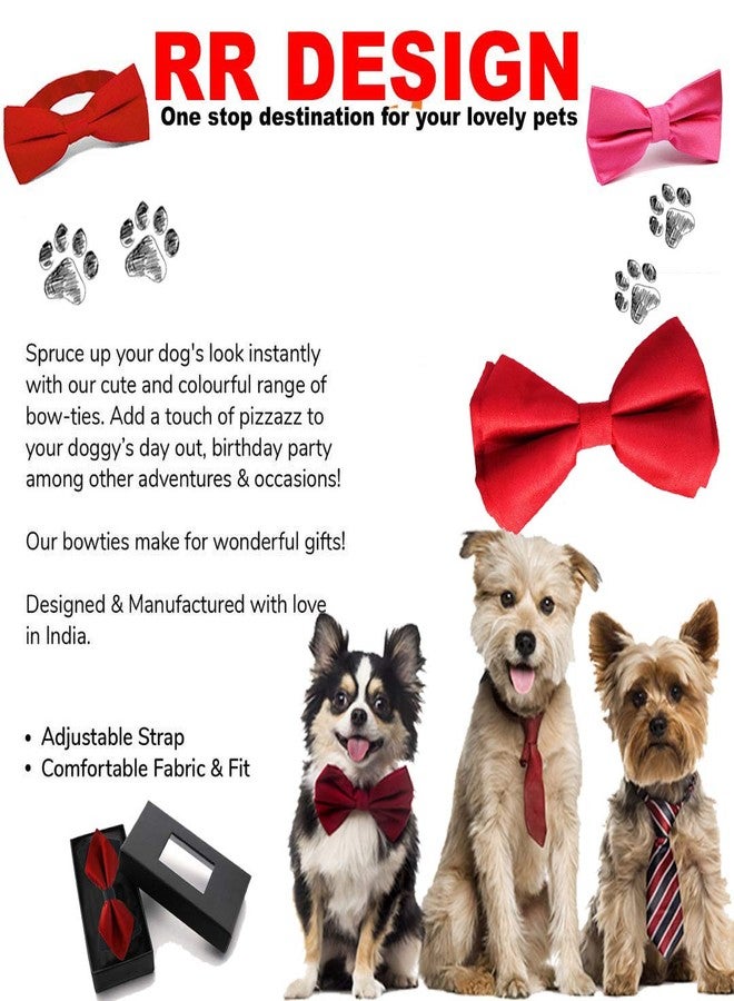 RR Design Dog Bow Tie/Dog Bow-tie/Dog Gift (Adjustable) (Crimson red, Large) - Image 2