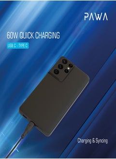 Pawa PVC 60W Data & Quick Charging USB C to USB C Cable 1.2m/4ft - Black  - Image 4