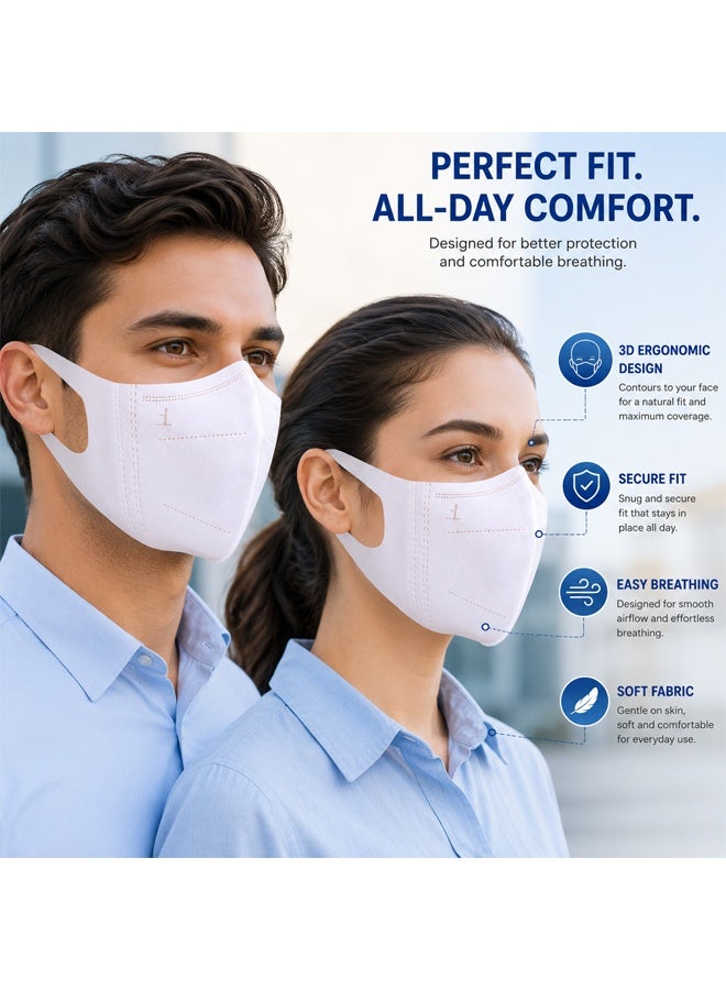 NKX 25 Piece Reusable Face Mask for Men & Women | Breathable Lightweight Washable Face Cover | Soft Comfortable Ear Loop Mask for Daily Use - Image 3