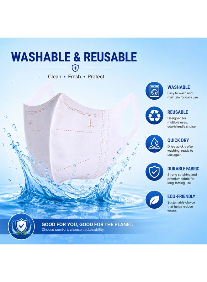 NKX 25 Piece Reusable Face Mask for Men & Women | Breathable Lightweight Washable Face Cover | Soft Comfortable Ear Loop Mask for Daily Use - Image 5