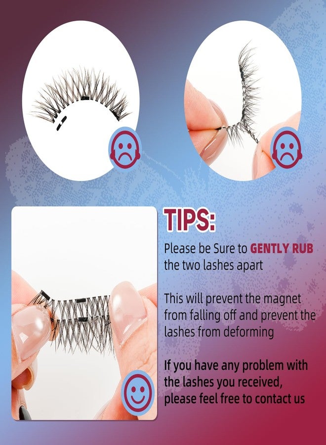Mayhug Magnetic Eyelashes 3 Pairs Reusable Magnetic Eyelashes with Applicator No Glue Needed Eyelashes Natural-Looking Eyelashes, Eyelash Curler Set, Easy to Wear and Remove (3 Pairs-Kit 3) - Image 4