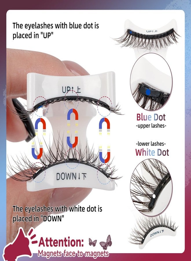 Mayhug Magnetic Eyelashes 3 Pairs Reusable Magnetic Eyelashes with Applicator No Glue Needed Eyelashes Natural-Looking Eyelashes, Eyelash Curler Set, Easy to Wear and Remove (3 Pairs-Kit 3) - Image 5