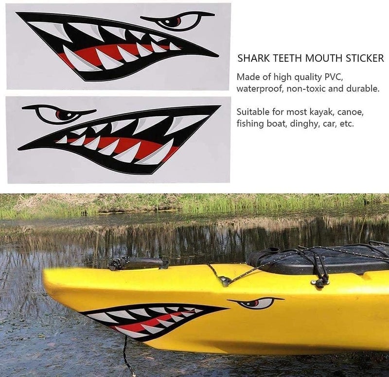 BPA 2Pcs Shark Teeth Mouth Reflective Decals - Image 3