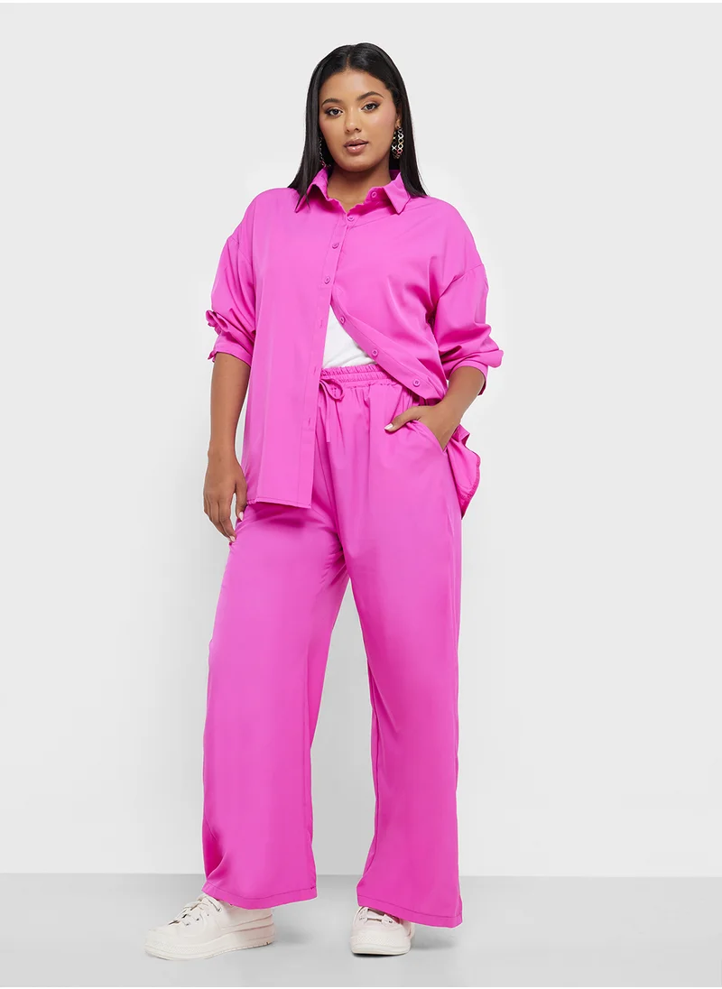 جينجر بلس Buttoned Down Relaxed Fit Shirt & Pant Coord Set