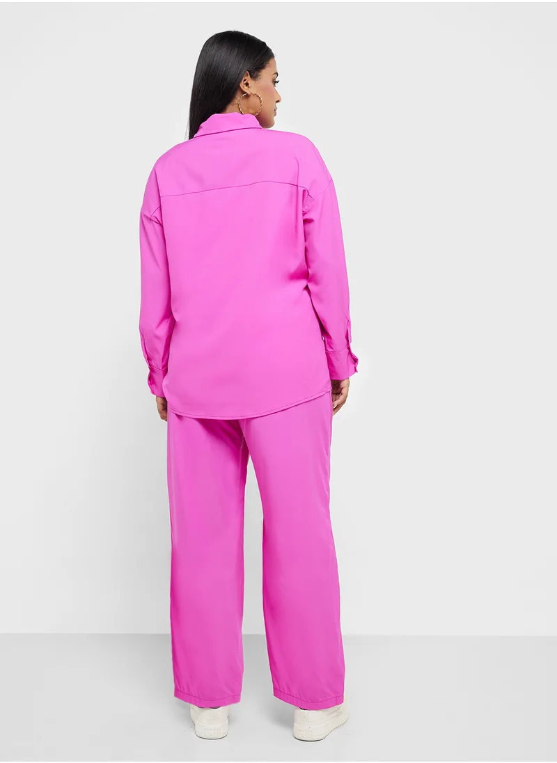 جينجر بلس Buttoned Down Relaxed Fit Shirt & Pant Coord Set