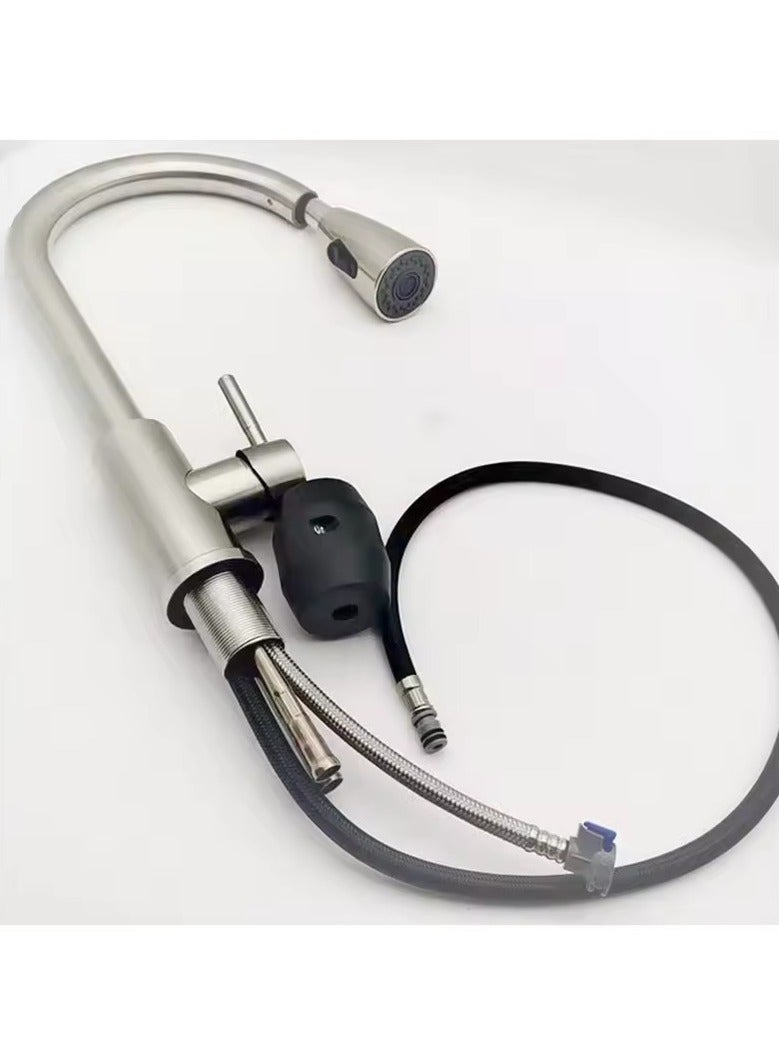 D&N Stainless Steel Pull-Out Kitchen Faucet - Modern, Versatile, and Durable - Image 1