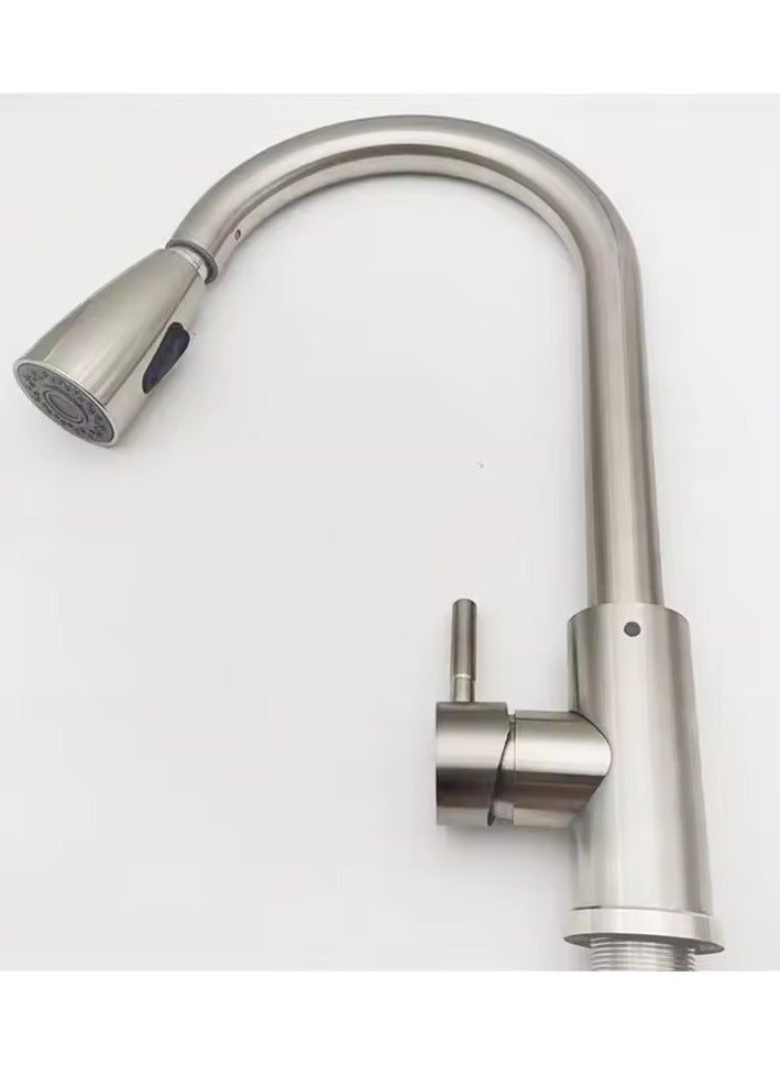 D&N Stainless Steel Pull-Out Kitchen Faucet - Modern, Versatile, and Durable - Image 2
