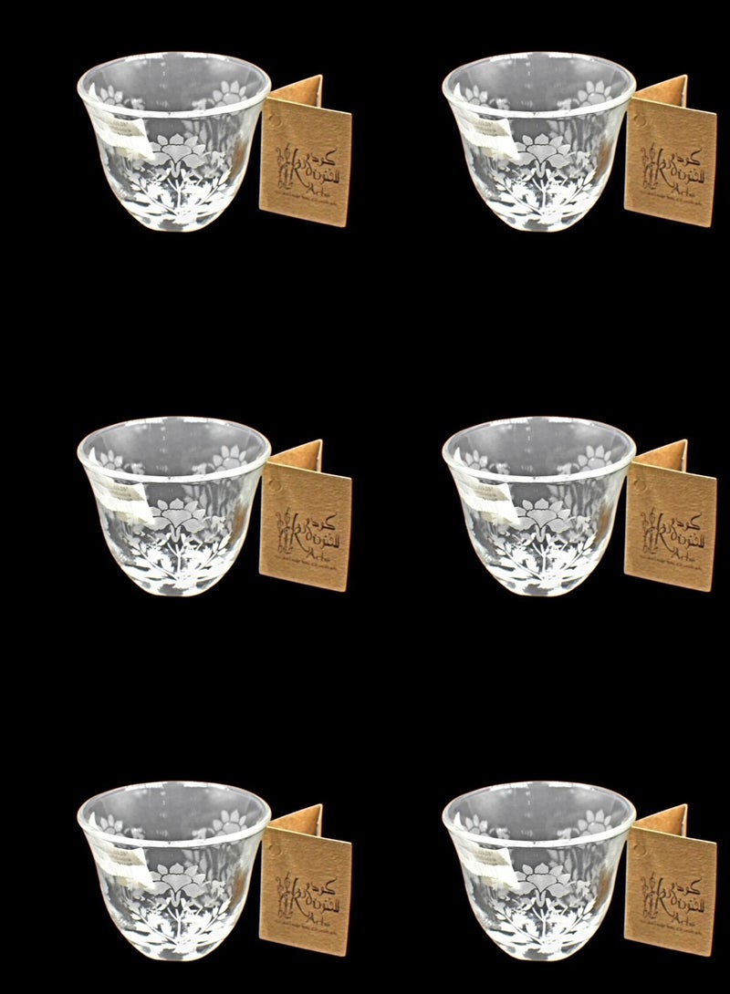 KuduArts Arabic coffee cup glass set of 6 pieces - Image 3