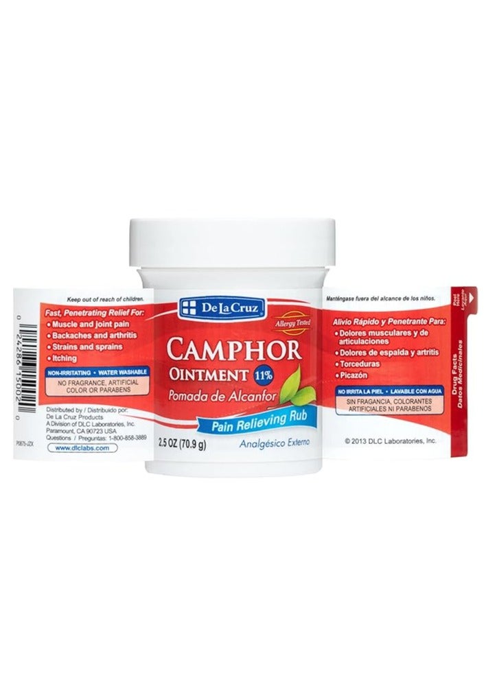De La Cruz De La Cruz Cream - Camphor Ointment Maximum Strength Muscle & Joint Pain Relieving 11% 2.5 oz (70.9 g)  - Image 4