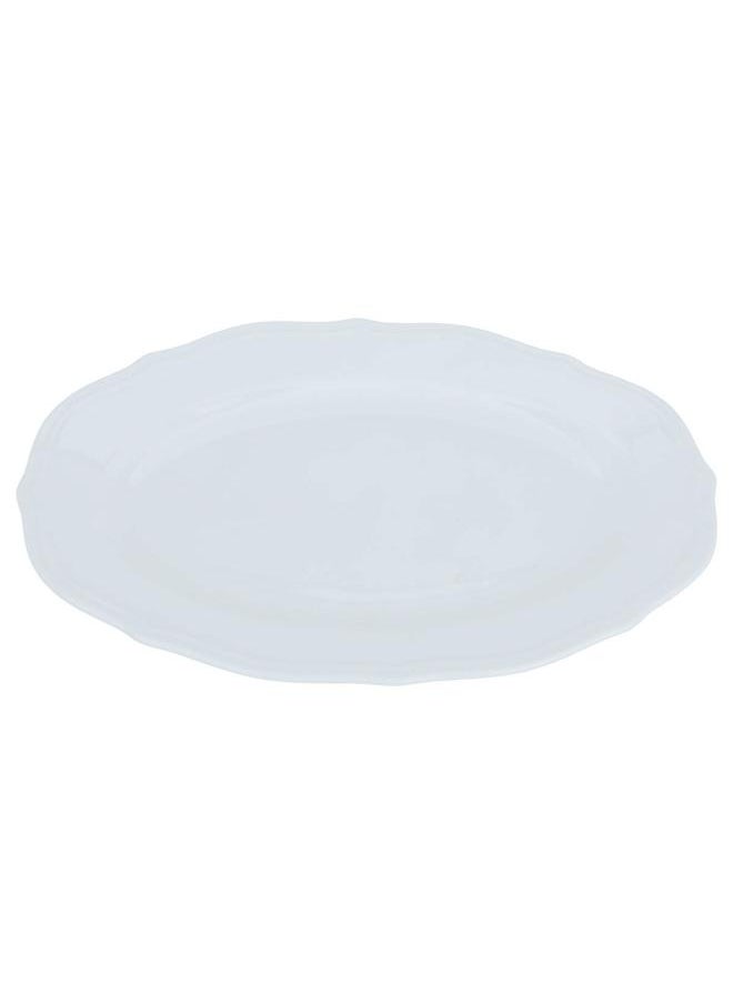 Alsaif Porcelain Serving Plate Oval 10 Inch White  - Image 1