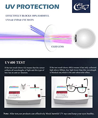 CGID Fake Glasses Clear Lens Non-Prescription Retro Fashion Frame UV400 Protection Men Women CN79 - Image 3