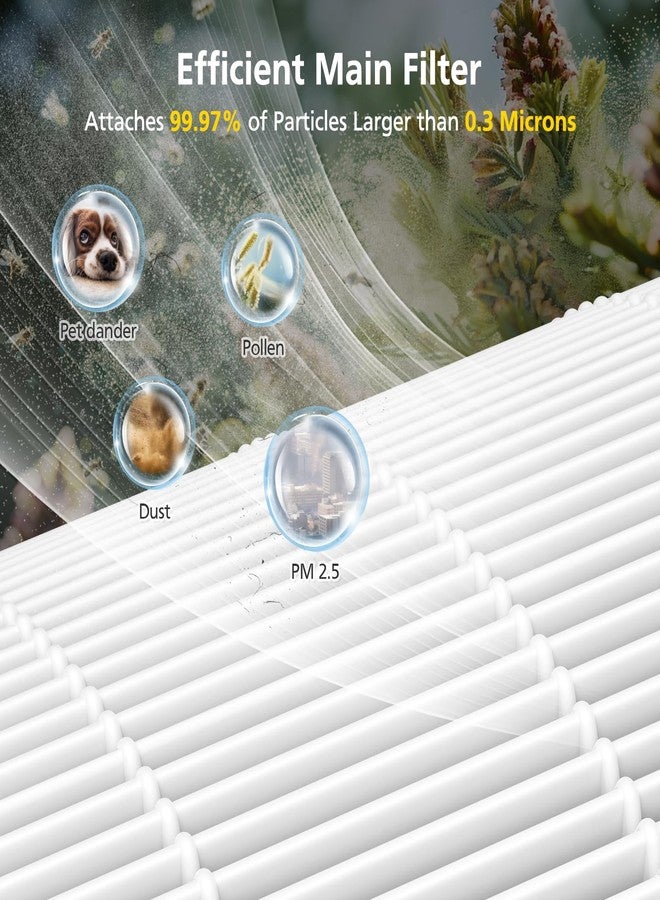 إيزينجو فلتر بديل A2005 متوافق مع جهاز تنقية الهواء A2005، فلتر كربون نشط HEPA 3 في 1 لإزالة الدخان والغبار والروائح وحبوب اللقاح ووبر الحيوانات الأليفة، هادئ، يزيل 99.9% من الجزيئات حتى 0.3 ميكرون، مناسب للمنزل وغرفة النوم - Image 4