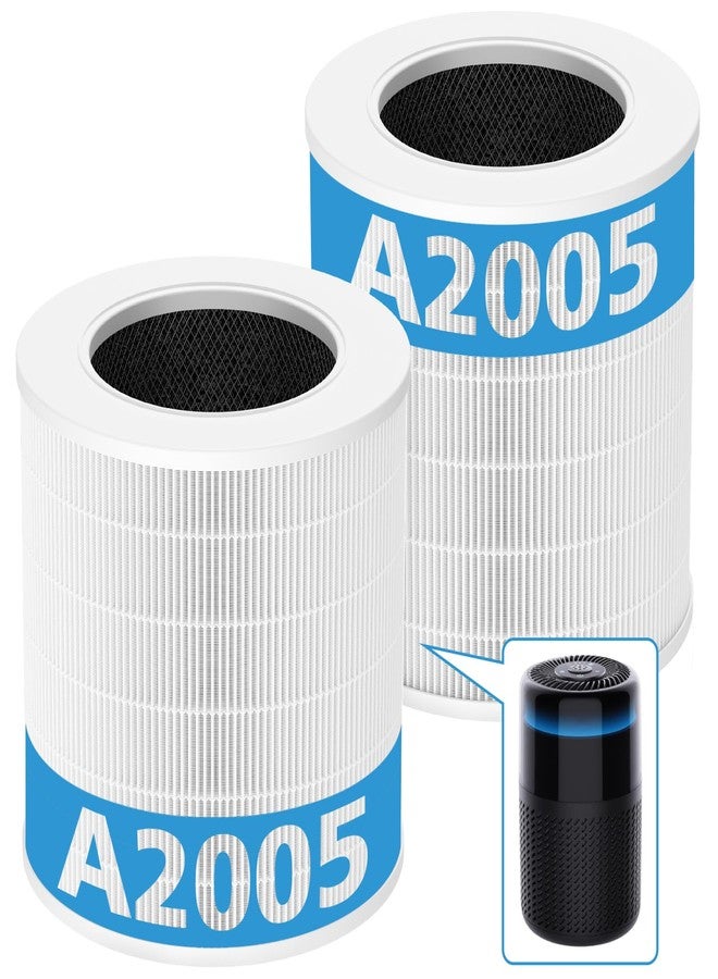 إيزينجو فلتر بديل A2005 متوافق مع جهاز تنقية الهواء A2005، فلتر كربون نشط HEPA 3 في 1 لإزالة الدخان والغبار والروائح وحبوب اللقاح ووبر الحيوانات الأليفة، هادئ، يزيل 99.9% من الجزيئات حتى 0.3 ميكرون، مناسب للمنزل وغرفة النوم - Image 1