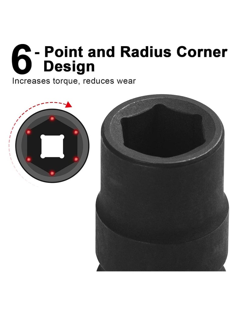 Jetech Jetech 1/2-Inch Drive 30mm Deep Impact Socket with 6-Point Design, Heat-Treated Chrome Molybdenum Alloy Steel, Metric  - Image 3