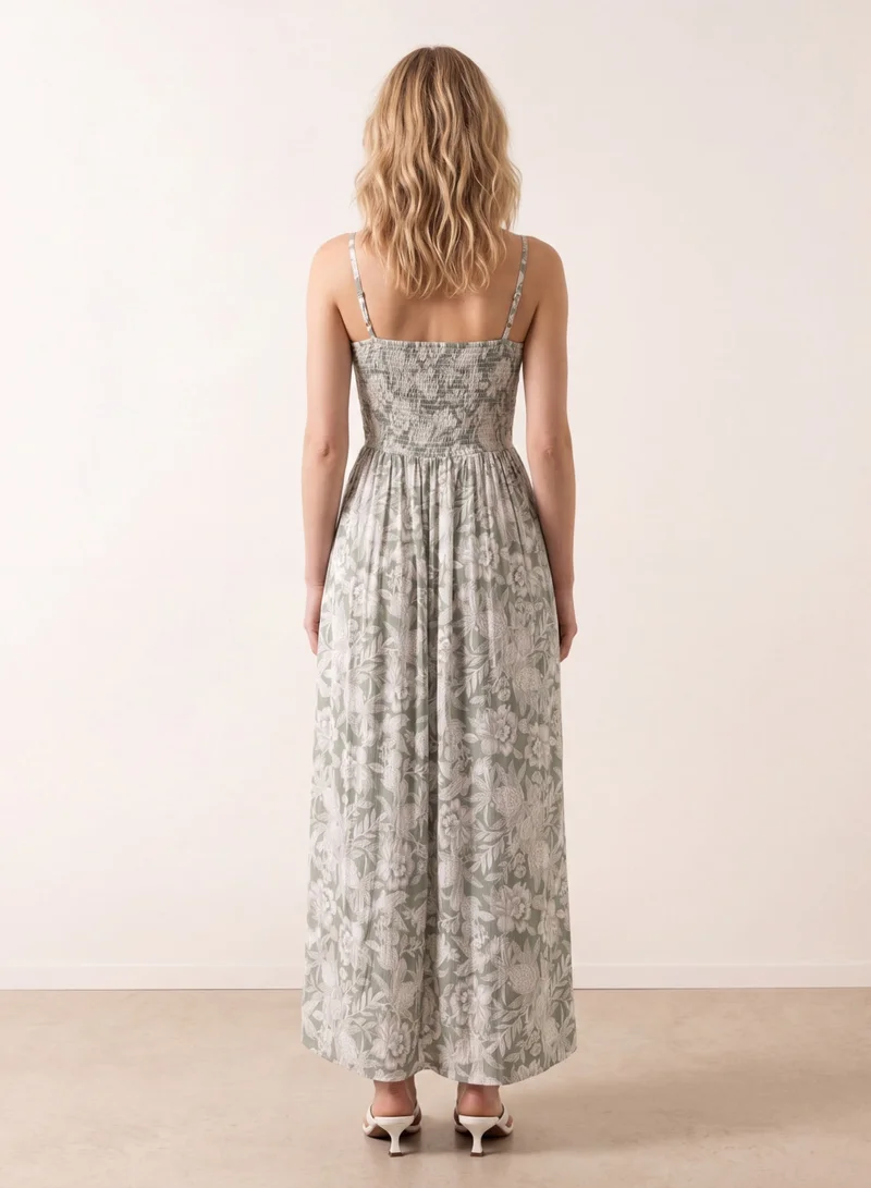 بلو فانيلا Crinkle Shirred Strappy Jumpsuit