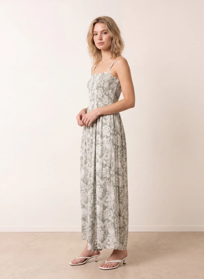 بلو فانيلا Crinkle Shirred Strappy Jumpsuit