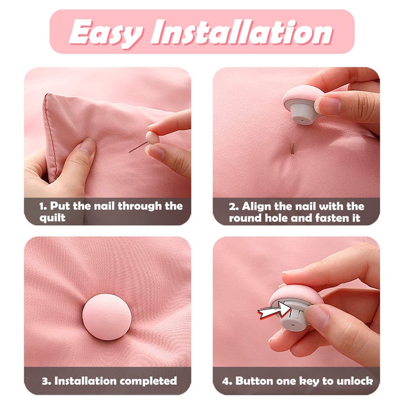 WINDKART MushroomShaped Duvet Clips NonSlip Unbreakable Quilt Holder Fasteners RustProof Duvet Cover Fixtures for Comforters 12 Pink - Image 4