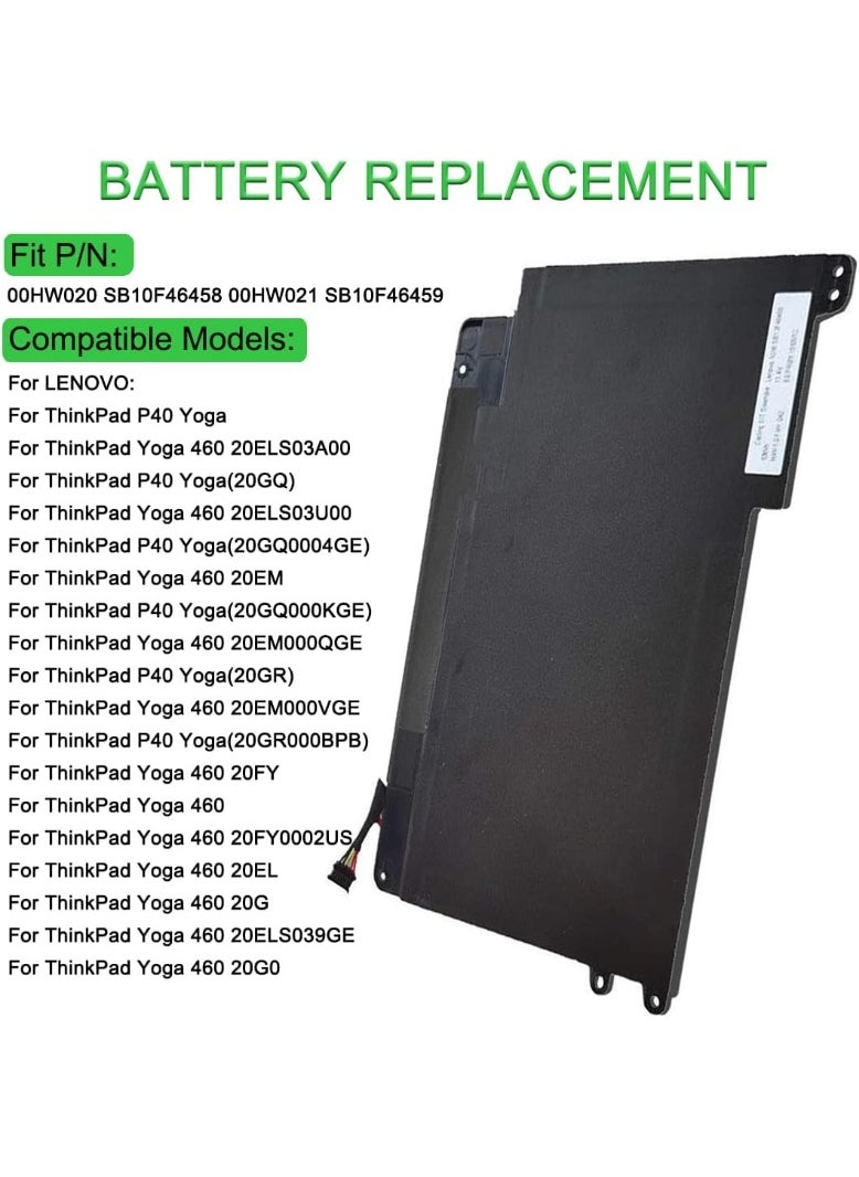 Terabyte 00HW020 00HW021 SB10F46458 SB10F46459 Laptop Battery for Lenovo ThinkPad Yoga 460 20EL 20EM Yoga P40 20GQ 20GR 20FY 20G 20G0 S3 Yoga 14 20DM Series 11.4V 53Wh  - Image 3