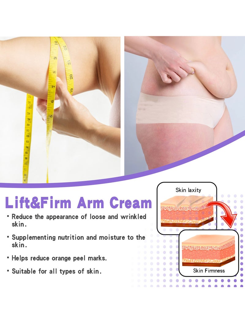 إيلهو كريم كولاجين لشدّ الذراعين مع فيتامين C، كريم للسليوليت، لوشن للجسم يستهدف التجاعيد والترهلات للحصول على بشرة أكثر تماسكًا، مزيل للسليوليت للخصر والأ abdomen والأرداف، كريم حراري 100 مل - Image 3