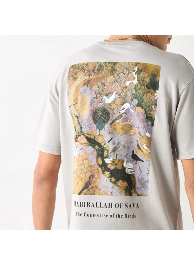 SP Characters Habiballah of Sava Concourse of the Birds Print T-shirt with Short Sleeves