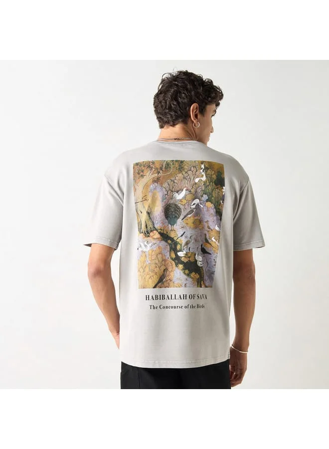SP Characters Habiballah of Sava Concourse of the Birds Print T-shirt with Short Sleeves