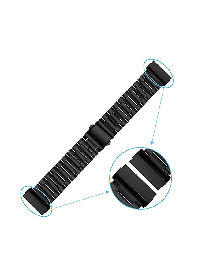 O Ozone Metal Watch Band for Fitbit Versa 3/Versa 4/Fitbit Sense/Sense 2 Strap, Stainless Steel Wristband Straps Accessories for Men Women-Black/Silver - Image 4