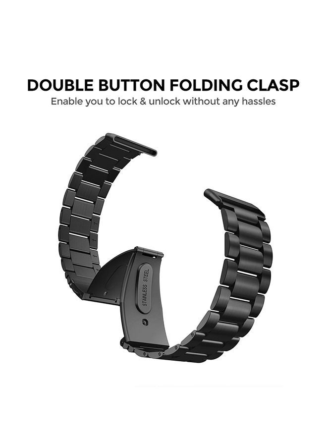 O Ozone Metal Watch Band for Fitbit Versa 3/Versa 4/Fitbit Sense/Sense 2 Strap, Stainless Steel Wristband Straps Accessories for Men Women-Black/Silver - Image 5