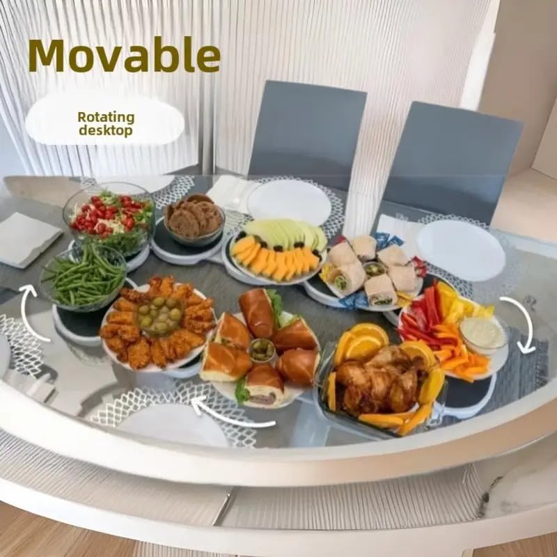 VPGS VPGS Dining Table Turntable 360 Degree Rotation Turntable for Cabinet Countertop Turntable Expandable for Rectangular Oblong Tables Kitchen Tables Gift Parties Gatherings  - Image 3