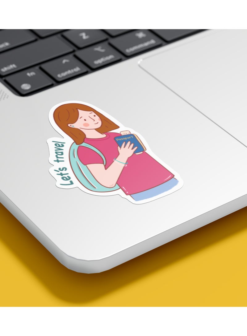Boomah Accessories 1-Piece Creative Travel Waterproof Vinyl Stickers, for Laptop , Mobile , Mug , Suitcase , Guitar for kids, adult , girls, nursery 8x6cm - Image 1