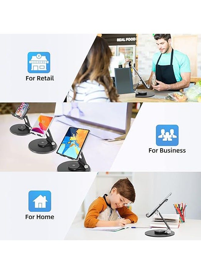 General Phablet Stand 360 Degree Multifunctional Adjustable Stand Aluminum Alloy Desktop Folding Lazy Man Stand, Foldable and Compact Expandable Tablet Stand  - Image 5