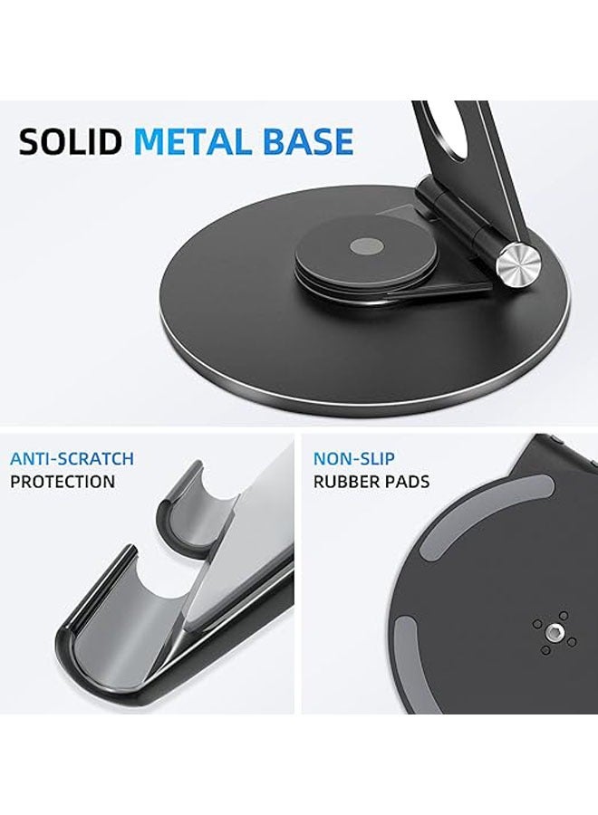 General Phablet Stand 360 Degree Multifunctional Adjustable Stand Aluminum Alloy Desktop Folding Lazy Man Stand, Foldable and Compact Expandable Tablet Stand  - Image 3