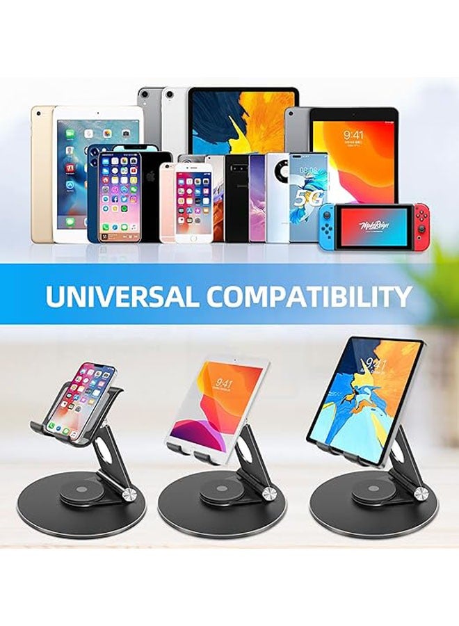 General Phablet Stand 360 Degree Multifunctional Adjustable Stand Aluminum Alloy Desktop Folding Lazy Man Stand, Foldable and Compact Expandable Tablet Stand  - Image 4