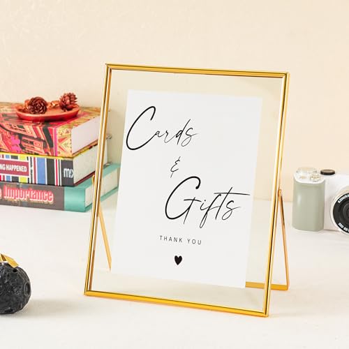 Calculs Cards and Gifts Table Decor 10x8 Inches Floating Picture Frame Wedding Signs Cardbox Decorative Accessories (Gold) - Image 4