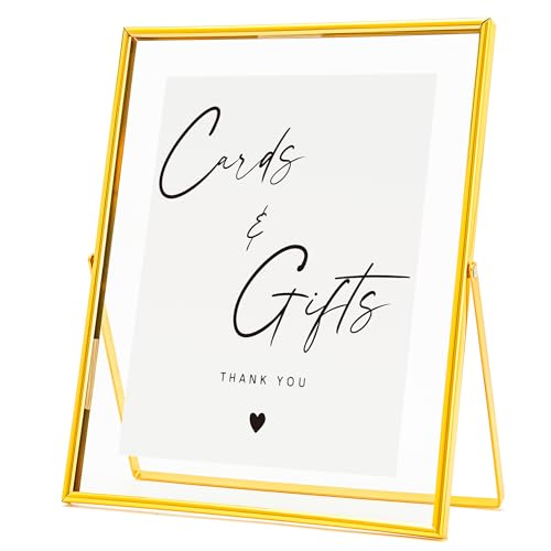 Calculs Cards and Gifts Table Decor 10x8 Inches Floating Picture Frame Wedding Signs Cardbox Decorative Accessories (Gold) - Image 1