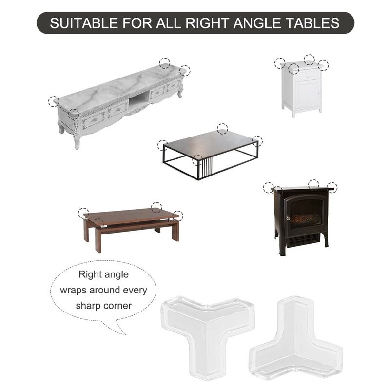 Freeboot Silicon Corner Protectors Safety Corner Protectors for Baby Transparent Corner Protectors for Covering Sharp Furniture and Table Corners (20) - Image 3