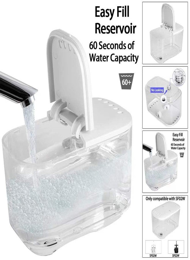 قطع غيار ميهاوس لجهاز تنظيف الأسنان بالماء، متوافقة مع جهاز Waterpik Sonic Fusion المحمول لتنظيف الأسنان بالماء SF-02W، بما في ذلك حشية وصمام خزان الماء SF-02 (خزان أبيض SF-02). - Image 2
