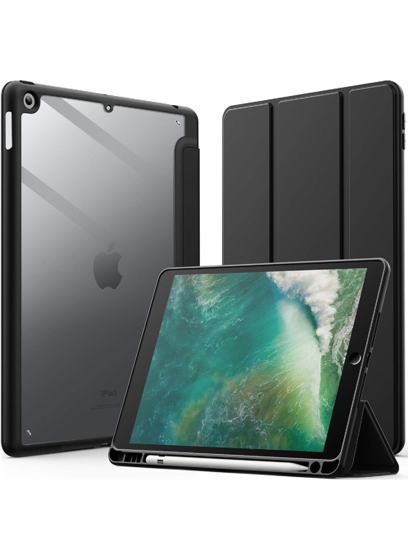 Captaintech for iPad 9.7-Inch (6th/5th Generation 2018/2017) with Pencil Holder Clear Transparent Back Shell Slim Stand Shockproof Tablet Cover Auto Wake/Sleep  - Image 1