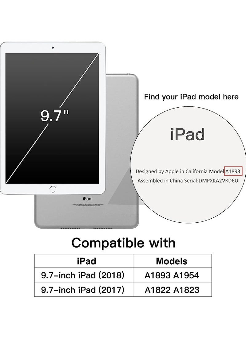 Captaintech for iPad 9.7-Inch (6th/5th Generation 2018/2017) with Pencil Holder Clear Transparent Back Shell Slim Stand Shockproof Tablet Cover Auto Wake/Sleep  - Image 2