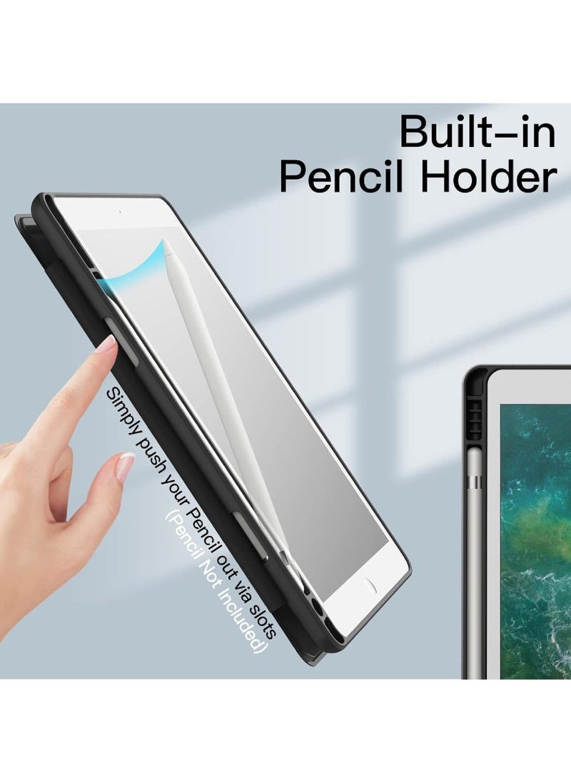 Captaintech for iPad 9.7-Inch (6th/5th Generation 2018/2017) with Pencil Holder Clear Transparent Back Shell Slim Stand Shockproof Tablet Cover Auto Wake/Sleep  - Image 5