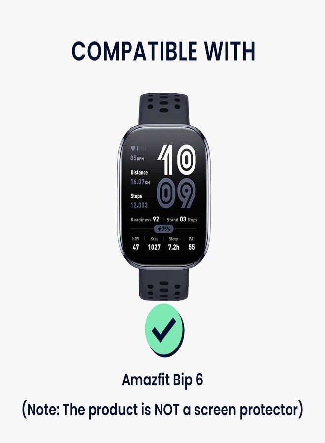 كي دابليو موبايل واقي إطار لامع من kwmobile متوافق مع ساعة Amazfit Bip 6 (مجموعة من قطعتين) - شفاف/أسود - Image 2